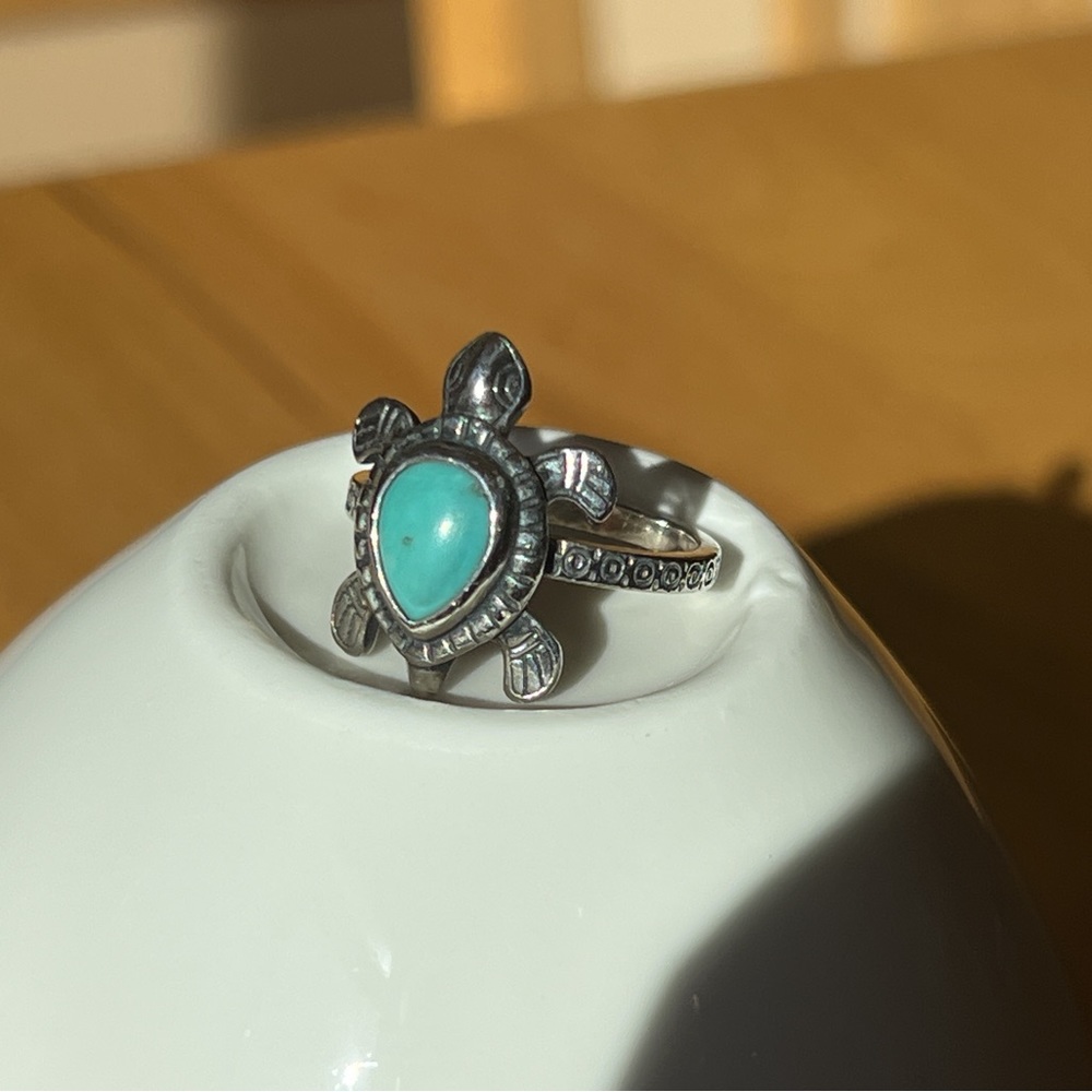 James Avery Turtle Gemstone Ring sz 7.25